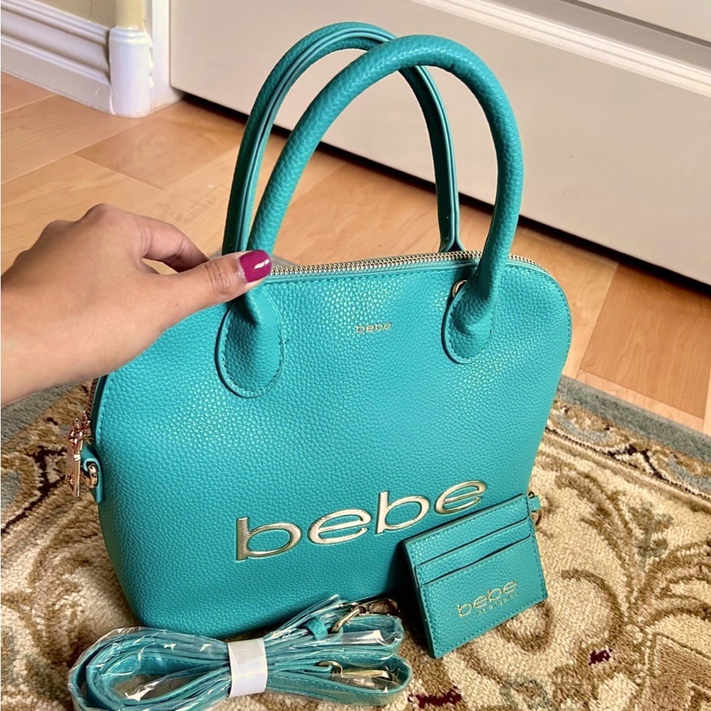 BEBE teal handbag
